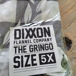 Dixxon Flannel Company's "The Gringo" Black and White NWT Flannel Mens Size 5XL